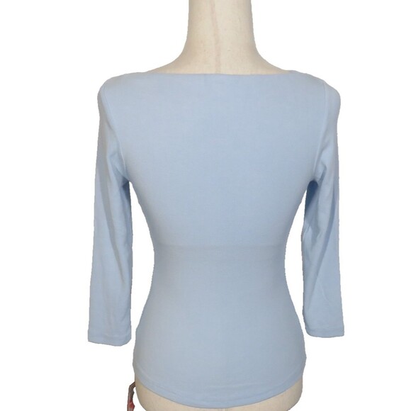 OGL EcoMousse LiteWarm Blue Flapped Boat Neck Padded Brami Top Size Small - Picture 6 of 9